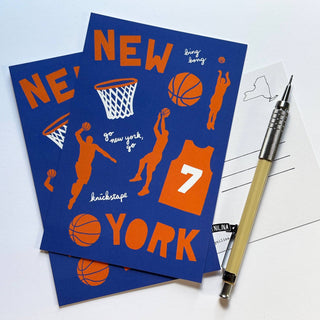 New York City Basketball Silhouette Postcard