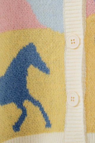 Wild Horses Jacquard Knit Cardigan