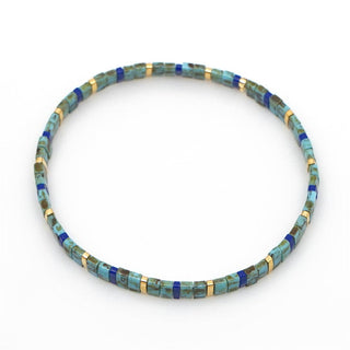 Boho Turquoise Tile Bead Bracelet