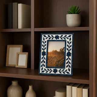 Blue Floral Photo Frame