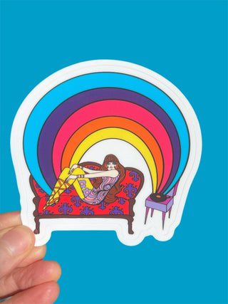 Vinyl Lover Girl Sticker
