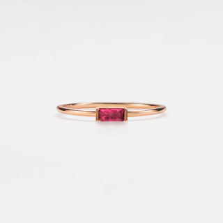 Baguette Cut Birthstone Stacking Ring