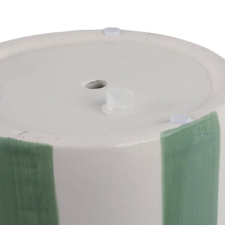 Green/White Ceramic Striped Planters