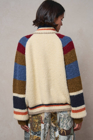Chunky Rib-Knit Faux Fur Lined Cardigan