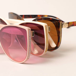 Glitter Detailed Cat Eye Sunglasses
