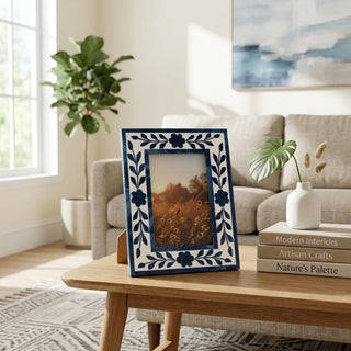 Blue Floral Photo Frame