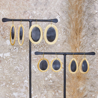 Banjar Floating Long Oval Earrings