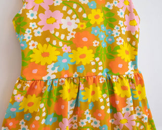 Sixties Retro Floral Women's Jersey Summer Dress