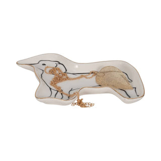 Ceramic Wiener Dog Trinket Tray