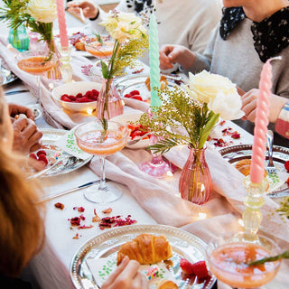 Orange and Pink Spiral Dinner Candles