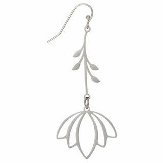 Retro Floral Silver Earrings