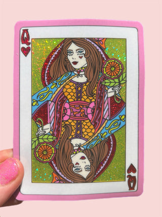 Queen of Hearts Glitter Sticker