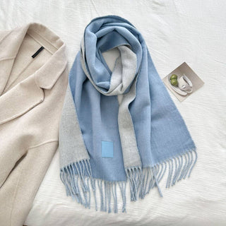 Wool Reversible Tassel Scarf