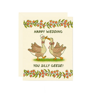 Silly Geese Wedding Greeting Card