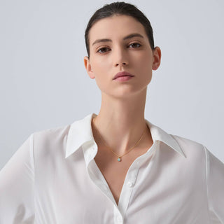 Solitaire Round Opal Pendant Sterling Silver Necklace