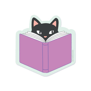 Reading Kitten Sticker