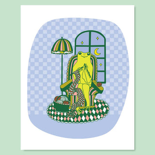 Knitting Frog Print