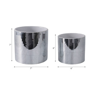 Disco Mirror Ceramic Planter