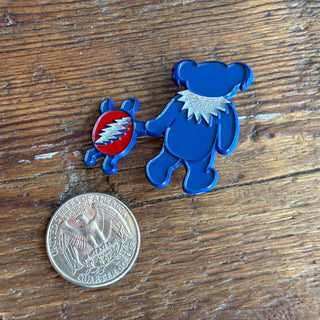 Grateful Dead Blue Terrapin & Bear Enamel Pin