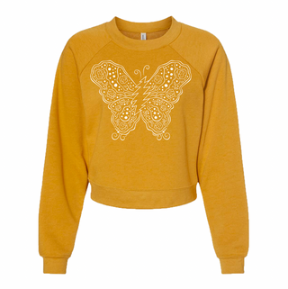 Grateful Dead Bolt Butterfly Raglan Pullover Fleece Sweatshirt