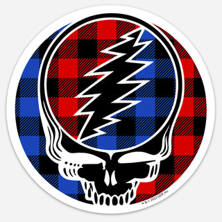 Grateful Dead Small Buffalo Plaid Steal Your Face Sticker