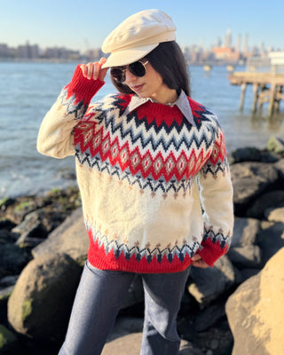 Fair Isle Wool Blend Sweater Top