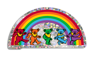 Grateful Dead Rainbow Bears Glitter Sticker