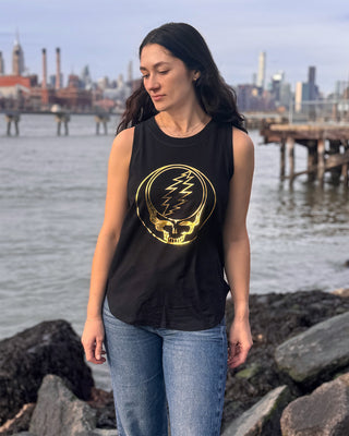 Grateful Dead Gold Foil Stealie Women's Tank