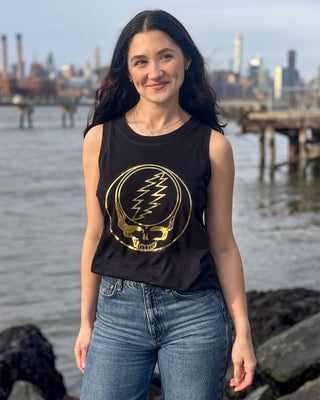 Grateful Dead Gold Foil Stealie Women's Tank