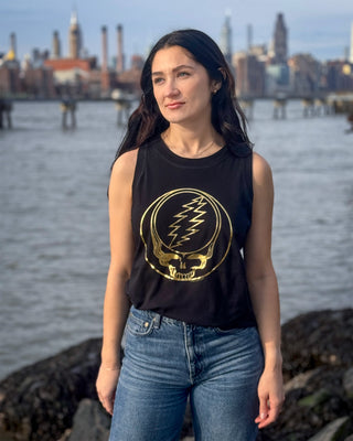 Grateful Dead Gold Foil Stealie Women's Tank