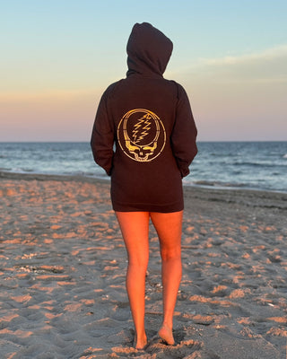 Grateful Dead Yellow Stripes Stealie Unisex Zip Hoodie