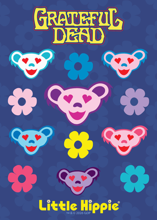 Grateful Dead Love Bear Sticker Sheet