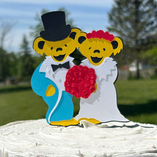 Grateful Dead Wedding Bears Cake Topper