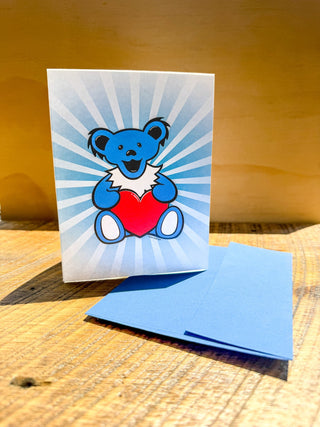 Grateful Dead Heart Bear Greeting Card