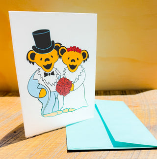 Grateful Dead Wedding Bears Greeting Card