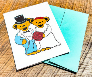 Grateful Dead Wedding Bears Greeting Card