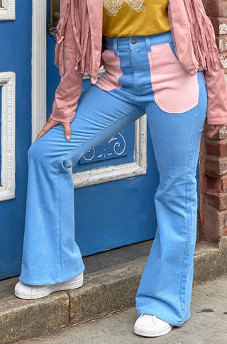 Women's High Waist Jeans Denim/layered Ruffle Bell-bottoms Pants /tassel  Jeans/retro/ Vintage 70s /bohemian /hippie Style. 