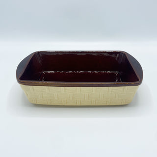 Vintage McCoy Basket Weave Baking Loaf Pan 1101