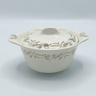 Vintage Small White Floral Sugar Bowl With Lid