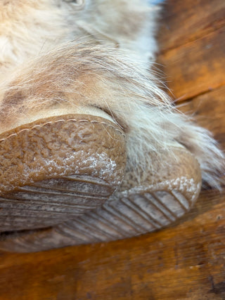 Vintage 1990s 2000s Y2K NIB Diavoleeza Gorsuch Italy Beige Fox Fur Apres Yeti After Ski Boots