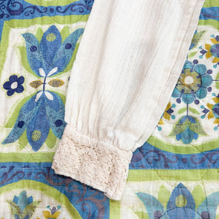 Vintage 1970s Pommy Jrs Boho Hippie Maxi Lace Linen Peasant Wedding Dress