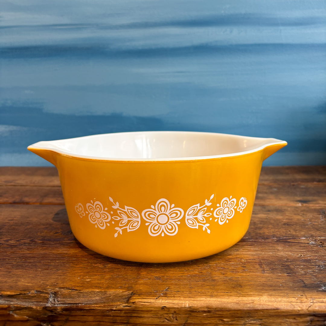 Vintage Pyrex Gold Butterfly 475-B Casserole Dish No Lid – Little