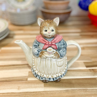Vintage 1980's Otagiri Cat Lady Ceramic Tea Pot