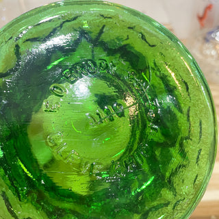Vintage MCM E.O. Brody Green Crinkle Glass Vase