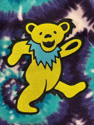 Grateful Dead Blue Tie Dye Fleece Dog Coat