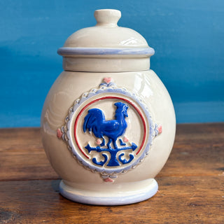 Vintage 1990s Otagiri Matt Hromalik Blue Rooster Farmhouse Set