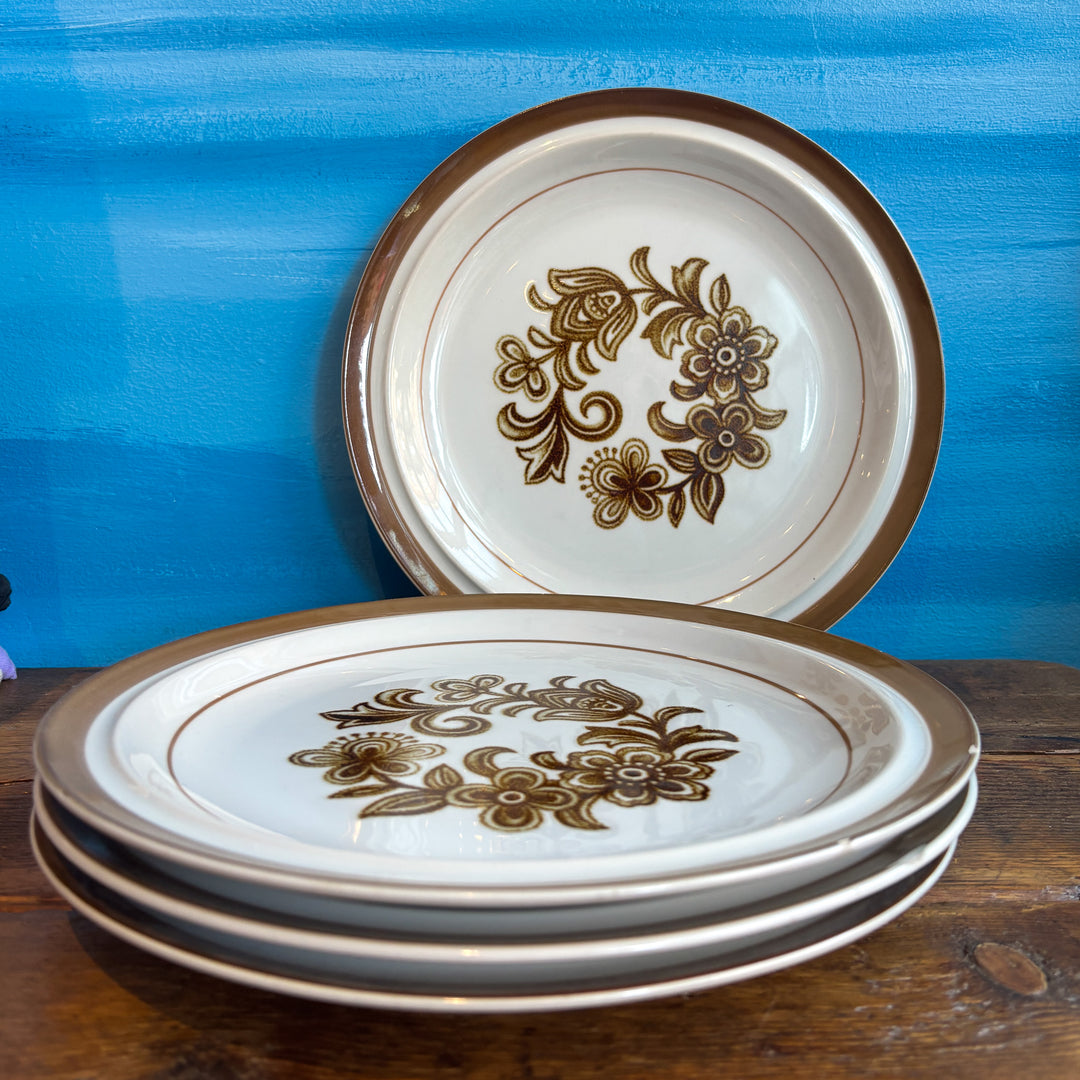 Garden Festival 1970s Stoneware Dishes Dinner Plates Hearthside