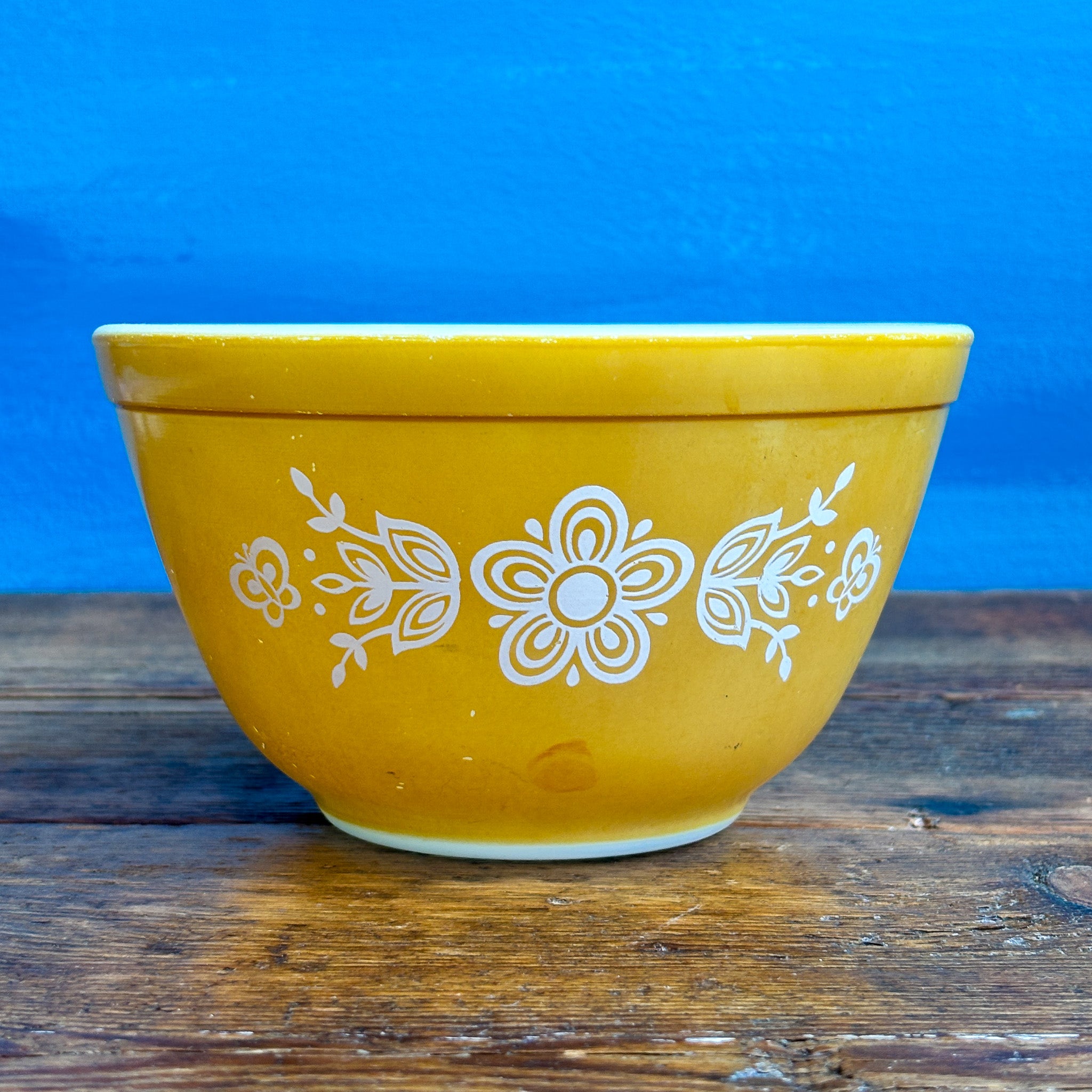 Pyrex Butterfly Old Yellow Pyrex Bowl Vintage Pyrex Gold Butterfly