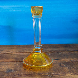 Vintage MCM Gold Italian Same Cristallerie Lead Crystal Candle Holder