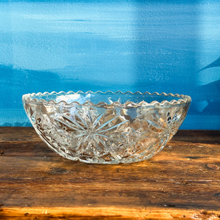 Vintage MCM Anchor Hocking Star of David Prescut Glass Bowls